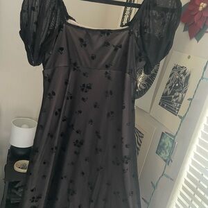 Rewind Black Floral Long Sleeve Dress